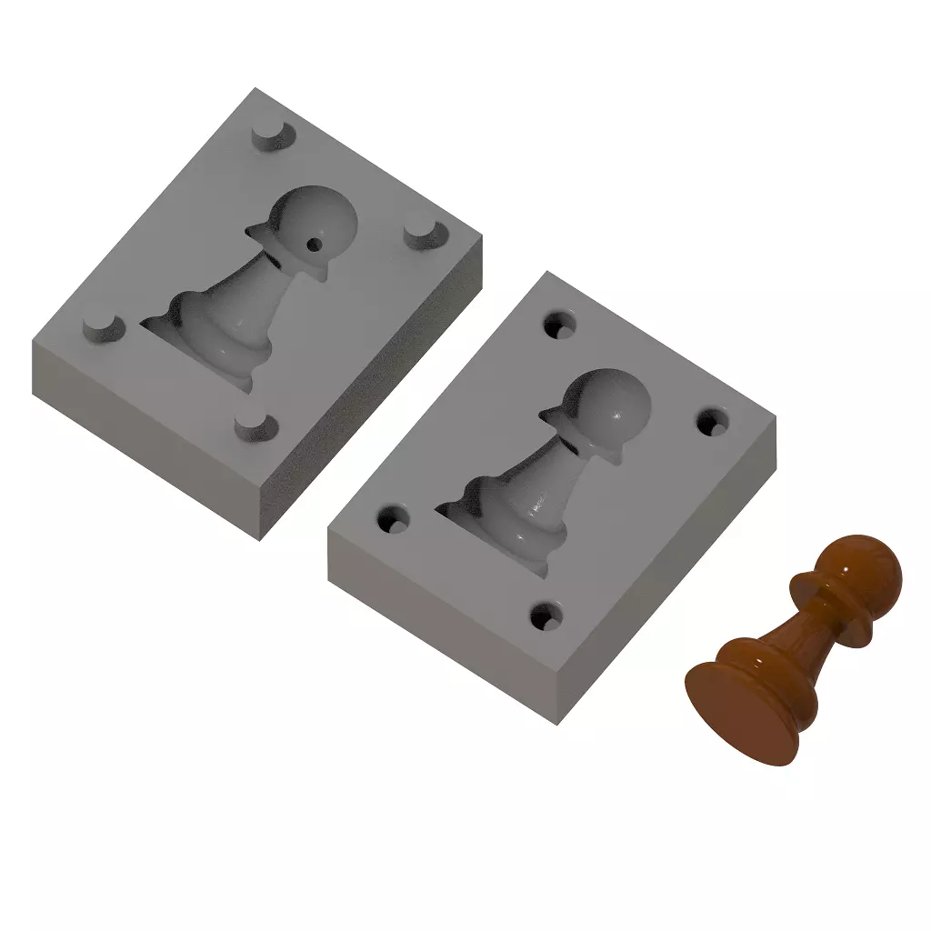Chocolate Mold Chess Pawn 3D print model_0