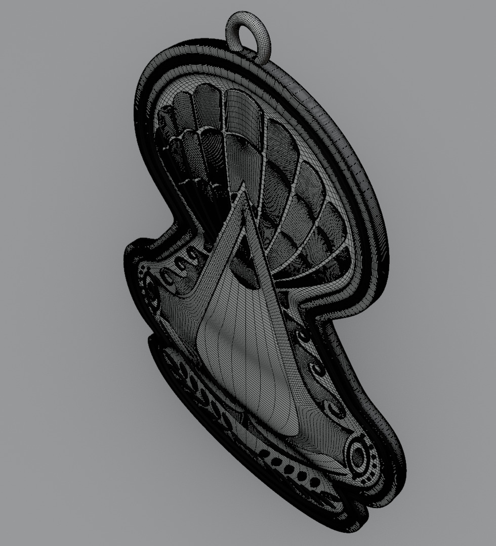 Assassins Creed pendant emblem of honor 3D model for 3D print 3D print model_16