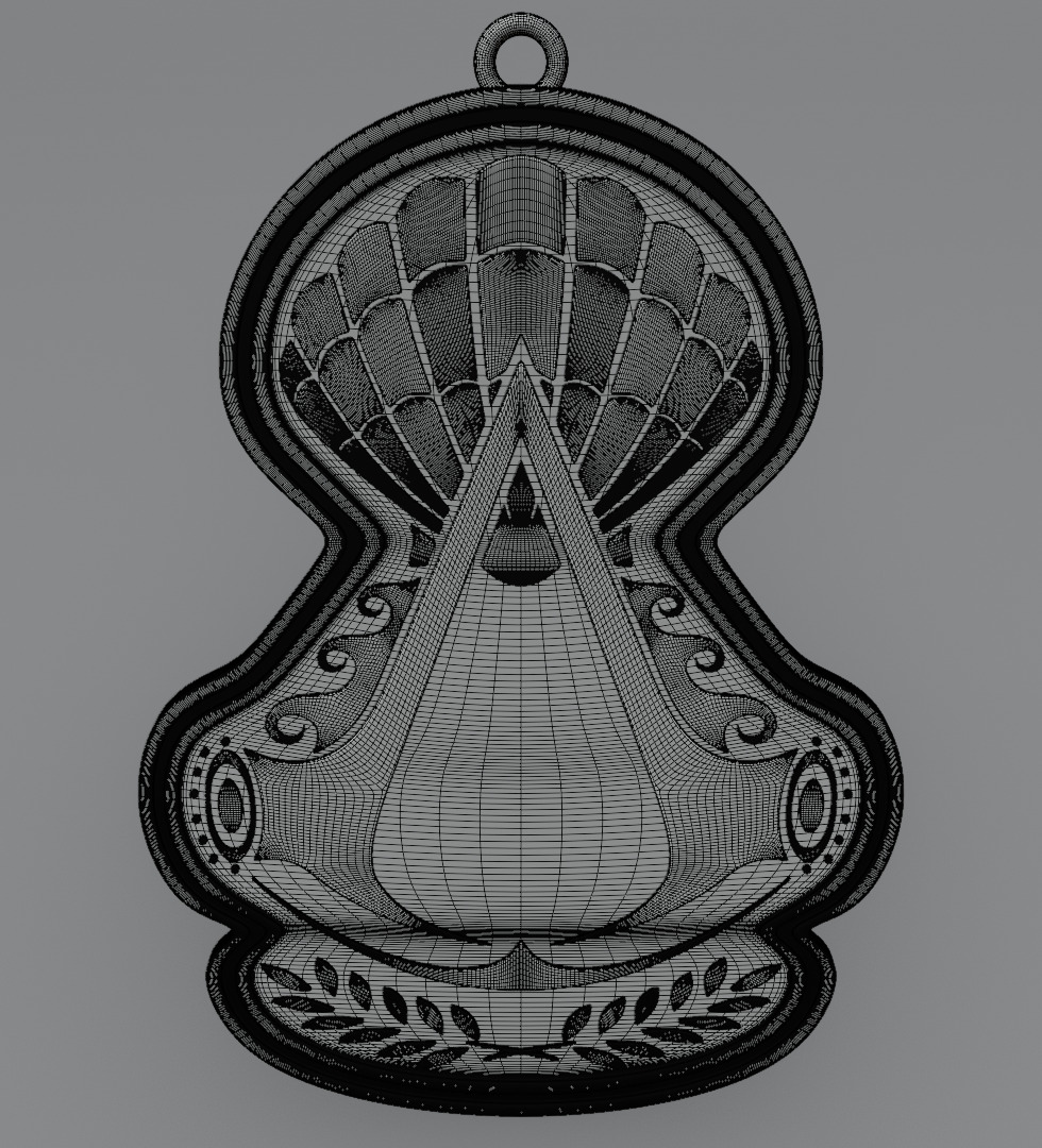 Assassins Creed pendant emblem of honor 3D model for 3D print 3D print model_15