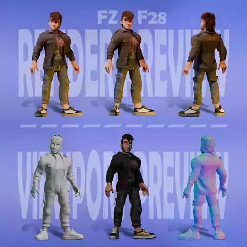 MAN STYLIZED CHARACTER HUMAN RIGGED