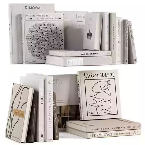 Aesthetic coffee table books set 02 3D model