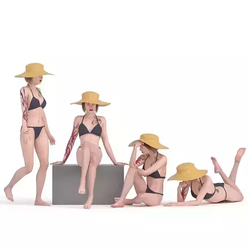 cute woman in 04 poses