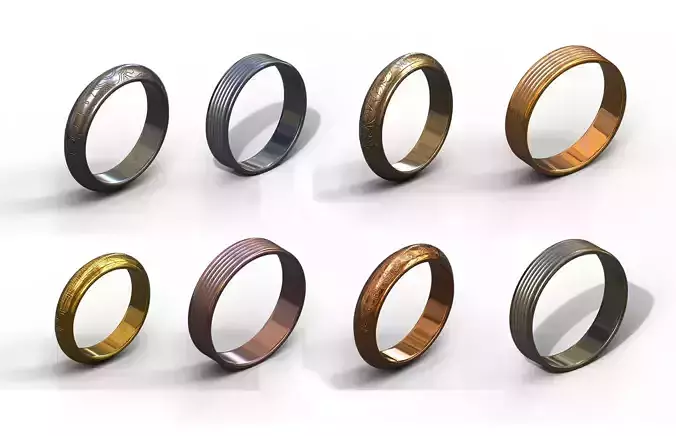 High-Quality 3D Ring Model Pack 8