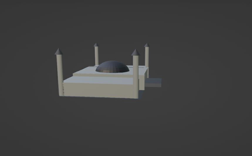 Low Poly Mosque 3D Model Islamic Architecture Low-poly 3D model_3