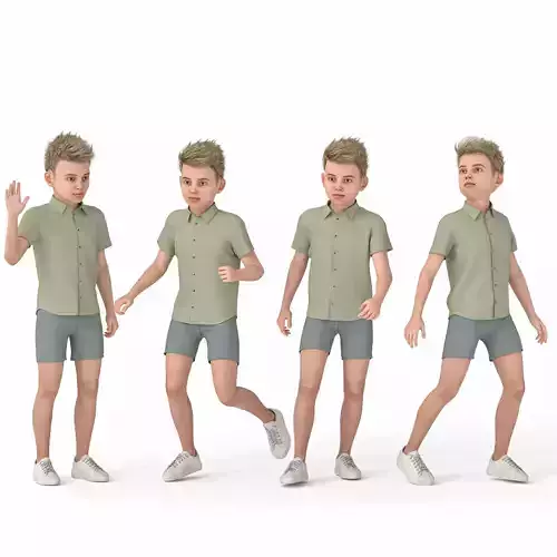 Casual Kid Boy 04 Poses