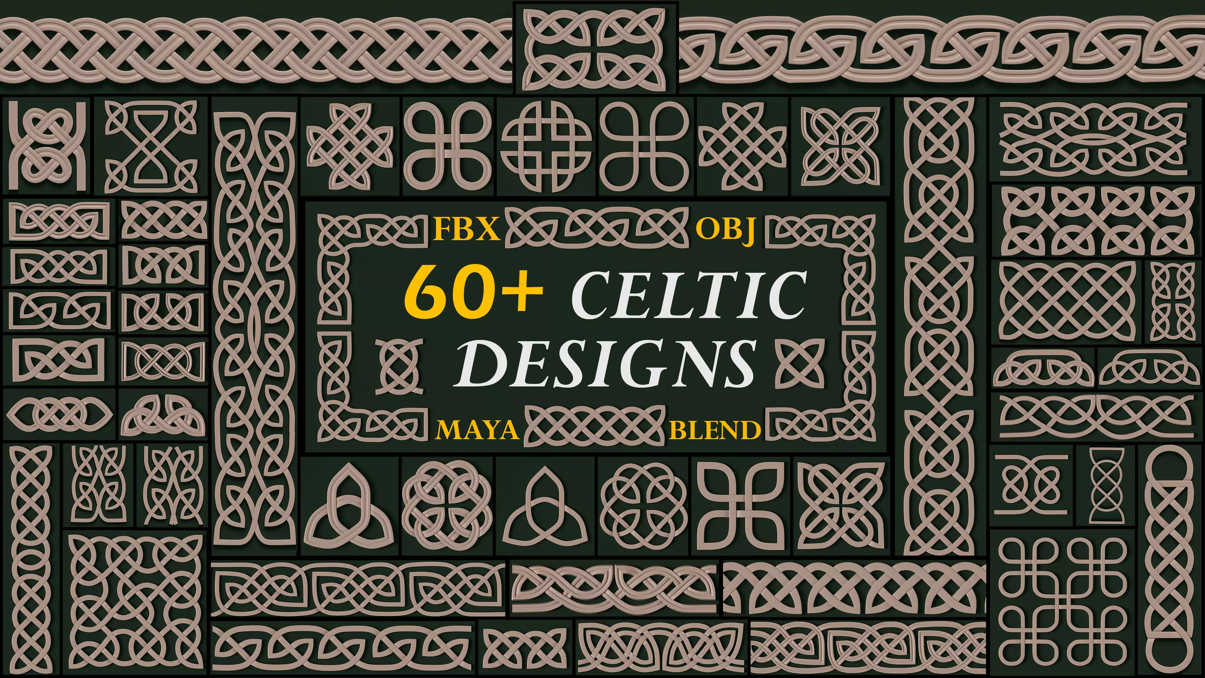 ARCHITECTURAL KITBASH CELTIC Low-poly 3D model_0