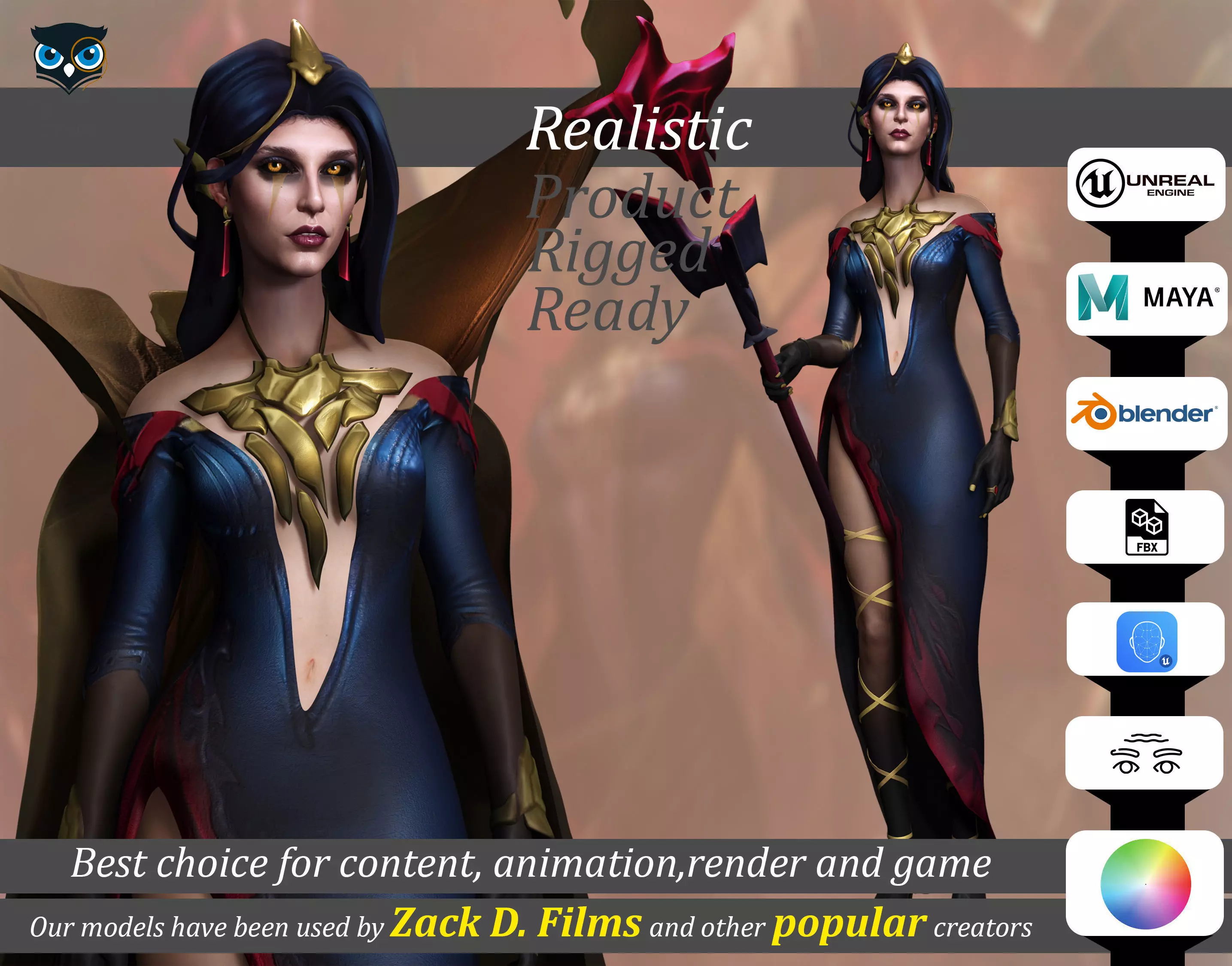 LeBlanc 3D Model League of Legends Character Low-poly 3D model