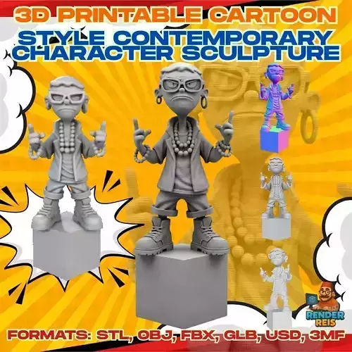 3D Printable Urban Cool Kid Figure 