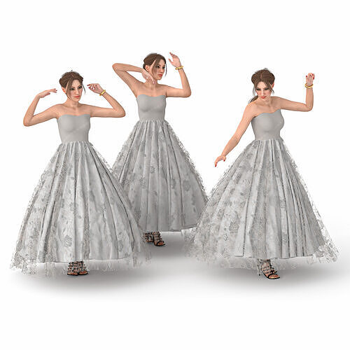 Bride 03 poses Low-poly 3D model