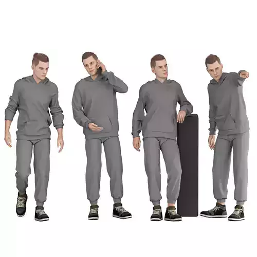 Casual Boy sport wear 04 Poses