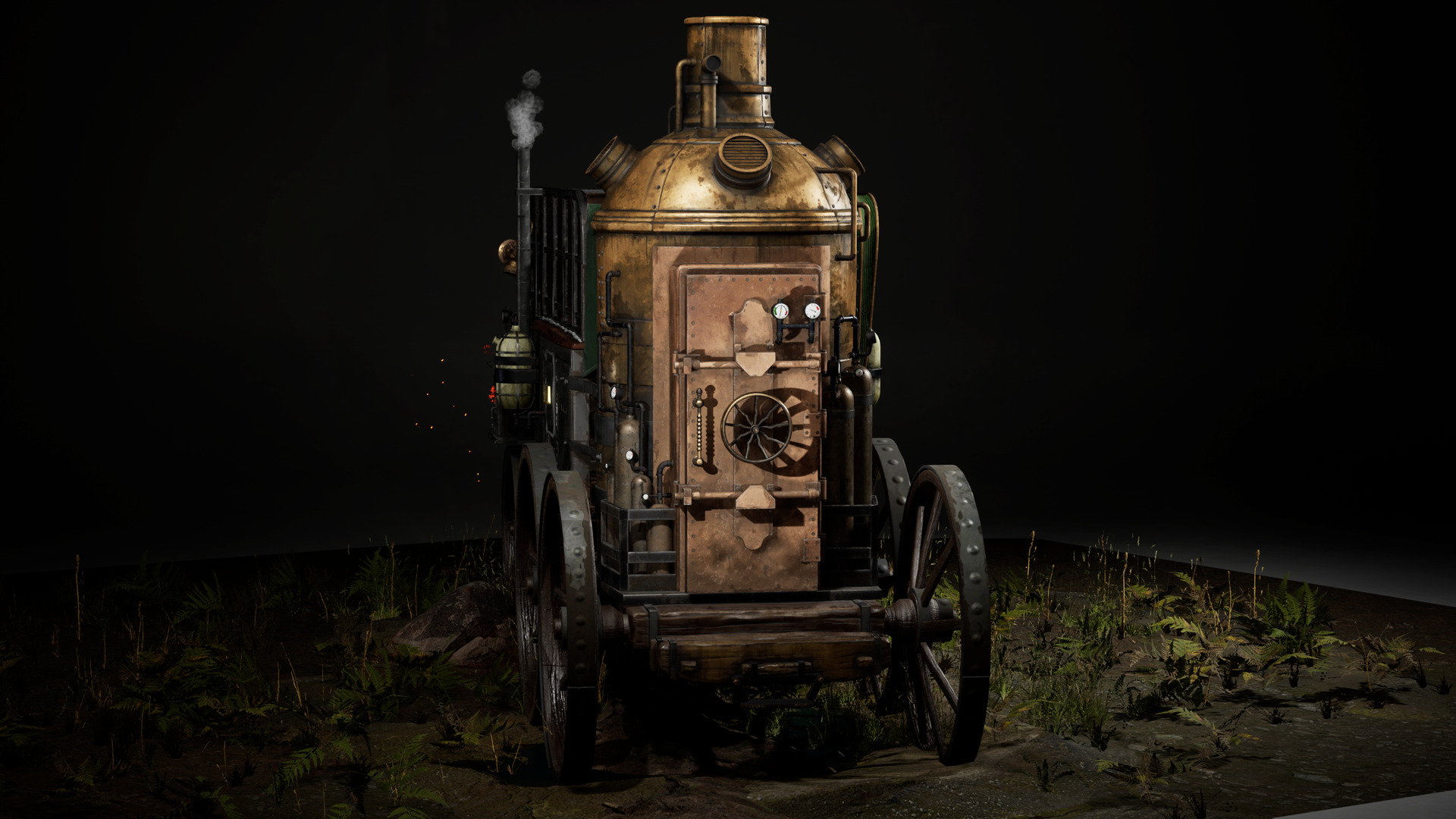 Carriage - PostApocalyptic  Low-poly 3D model_2