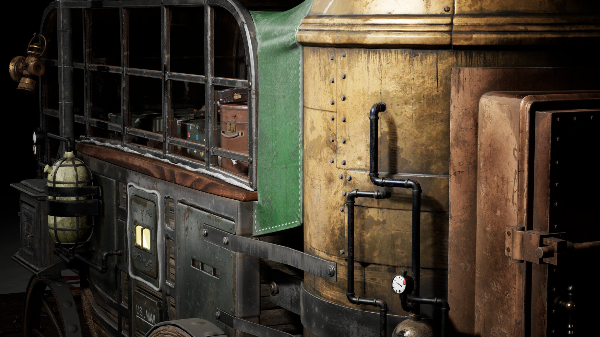 Carriage - PostApocalyptic  Low-poly 3D model_6