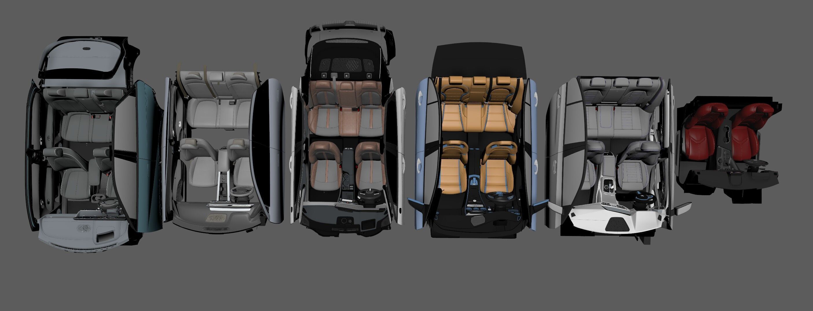 6 Highly detailed CAR Sedan Interior Bundle-unreal-vray-redshift 3D model_6