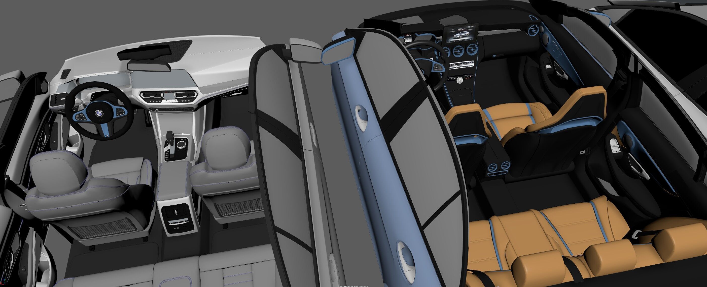 6 Highly detailed CAR Sedan Interior Bundle-unreal-vray-redshift 3D model_23