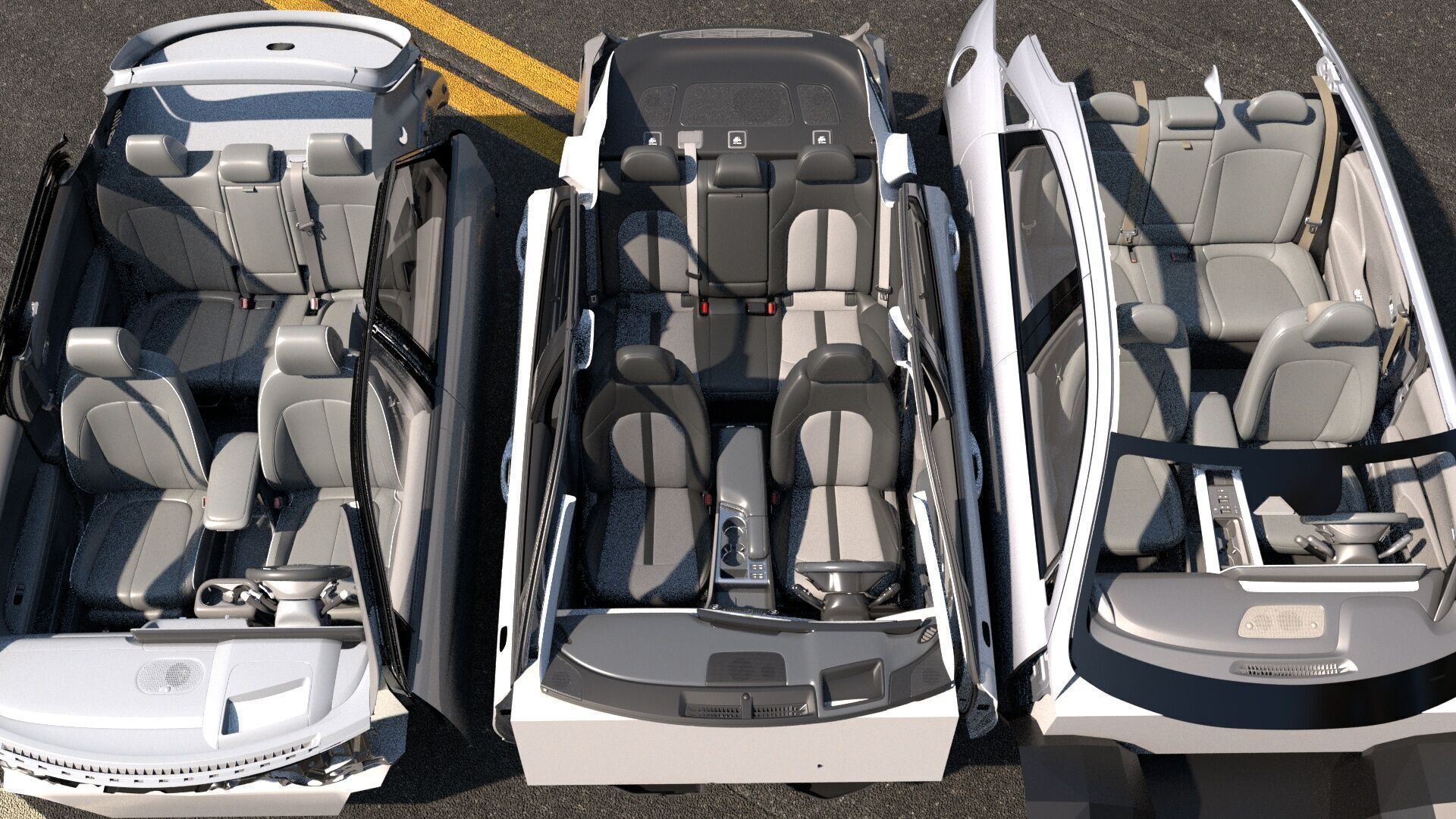 6 Highly detailed CAR Sedan Interior Bundle-unreal-vray-redshift 3D model_2