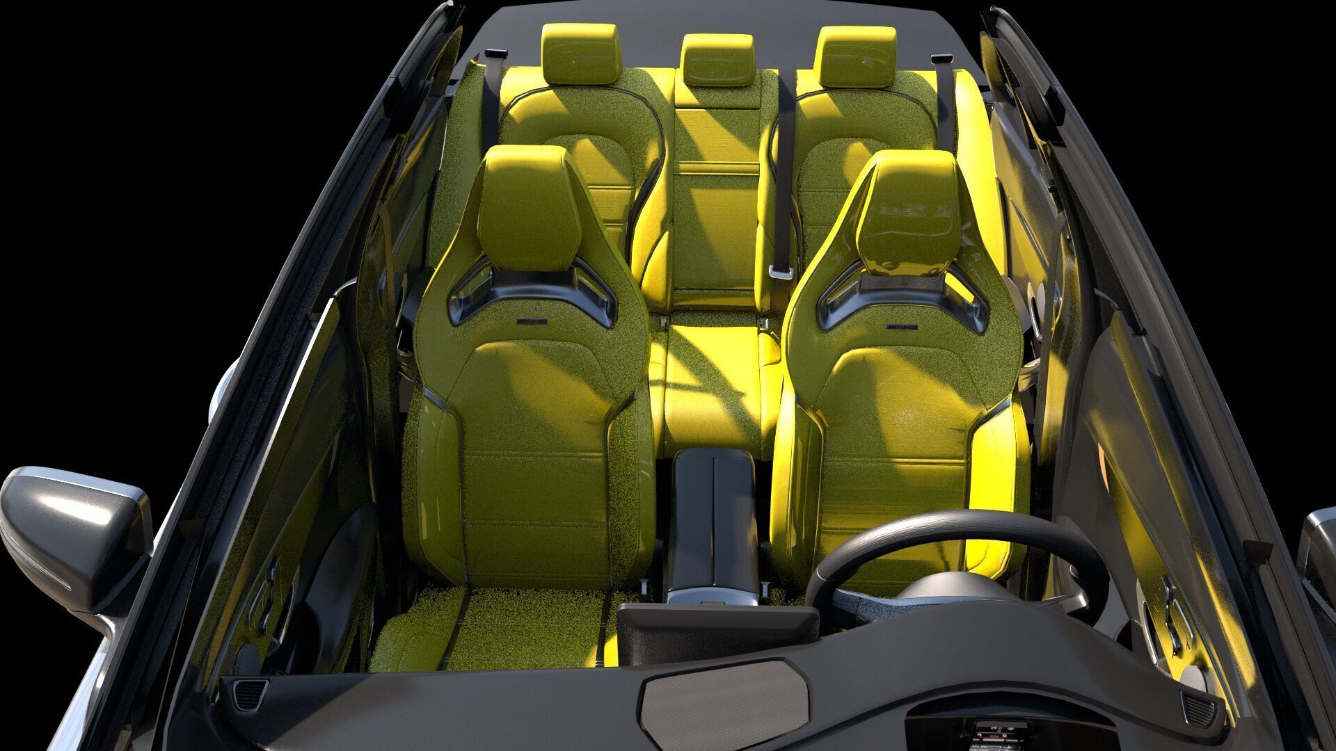 6 Highly detailed CAR Sedan Interior Bundle-unreal-vray-redshift 3D model_16