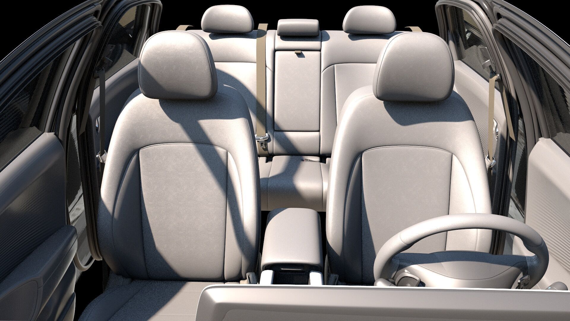 6 Highly detailed CAR Sedan Interior Bundle-unreal-vray-redshift 3D model_20