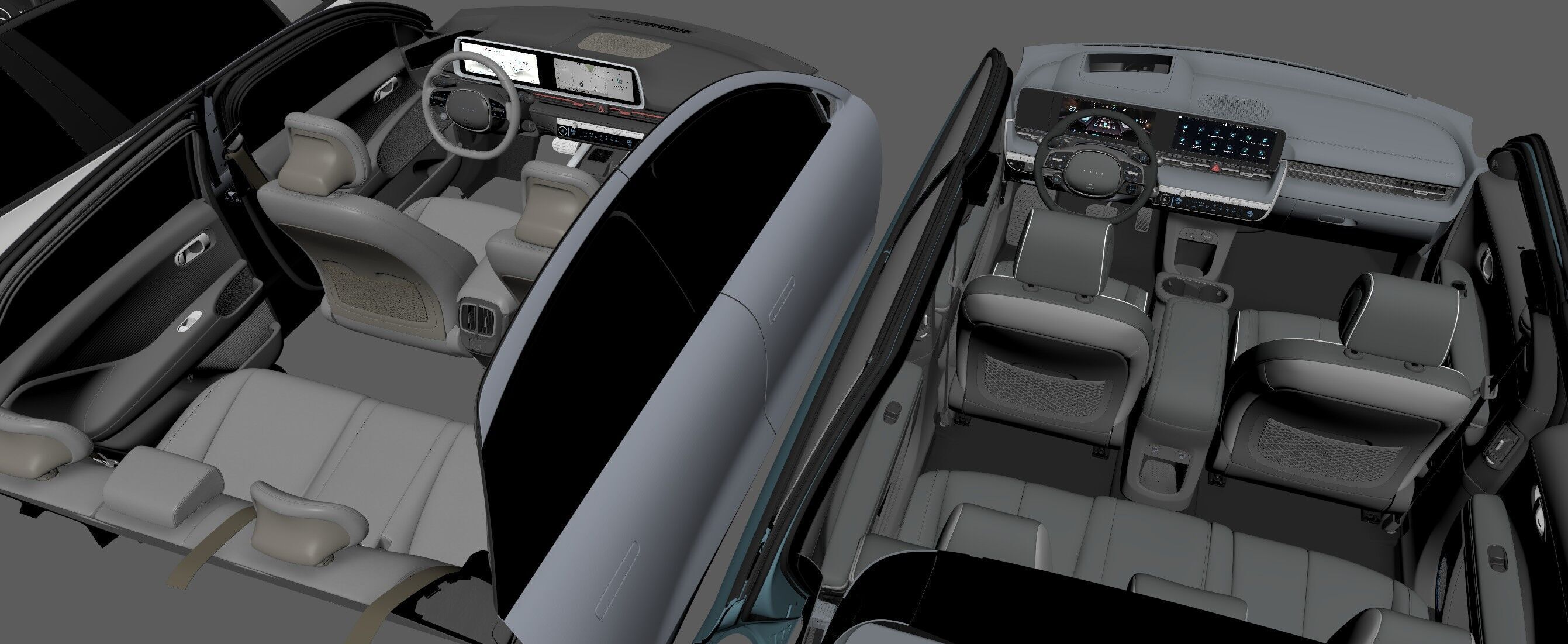 6 Highly detailed CAR Sedan Interior Bundle-unreal-vray-redshift 3D model_22