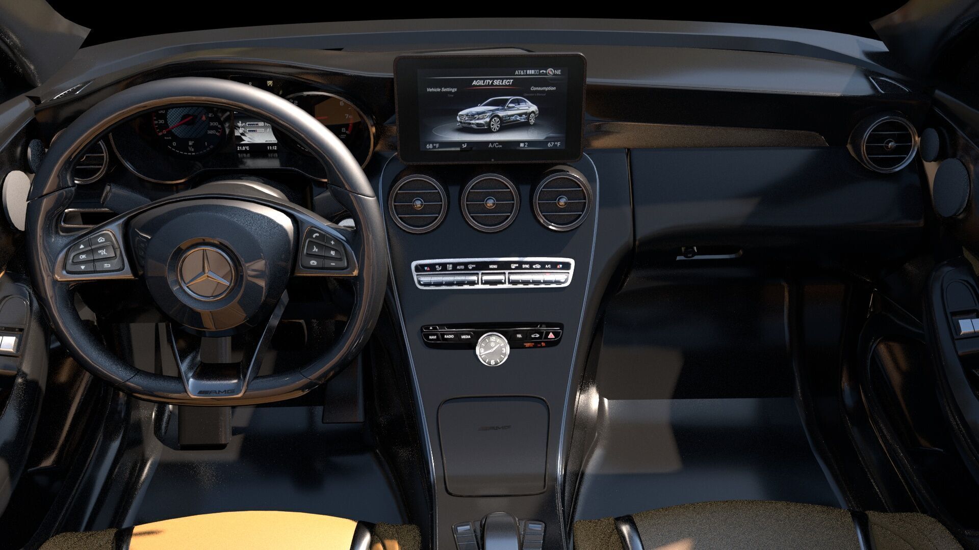6 Highly detailed CAR Sedan Interior Bundle-unreal-vray-redshift 3D model_15