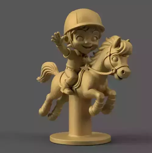 Fun 3D Pony Model for Kids  Perfect Desk Decor with base 3D print model