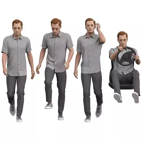 Casual Man in 04 Poses