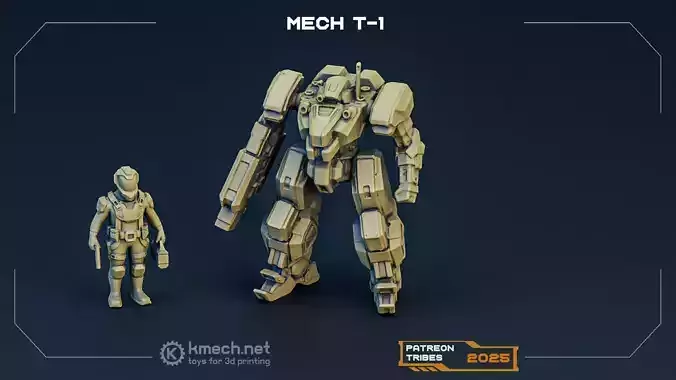 Mech T1 miniature Free 3D print model