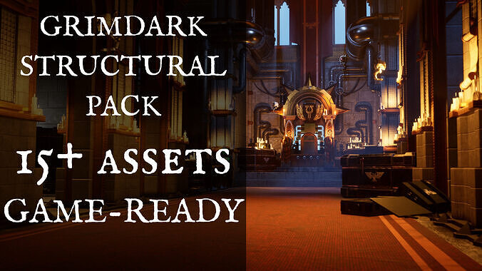  Game Ready - Warhammer inspired Modular Environment Pack Low-poly 3D model