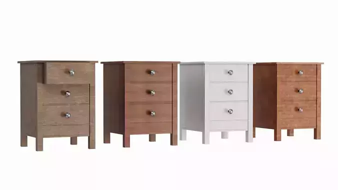 Bedside Cabinet 3D Model Set