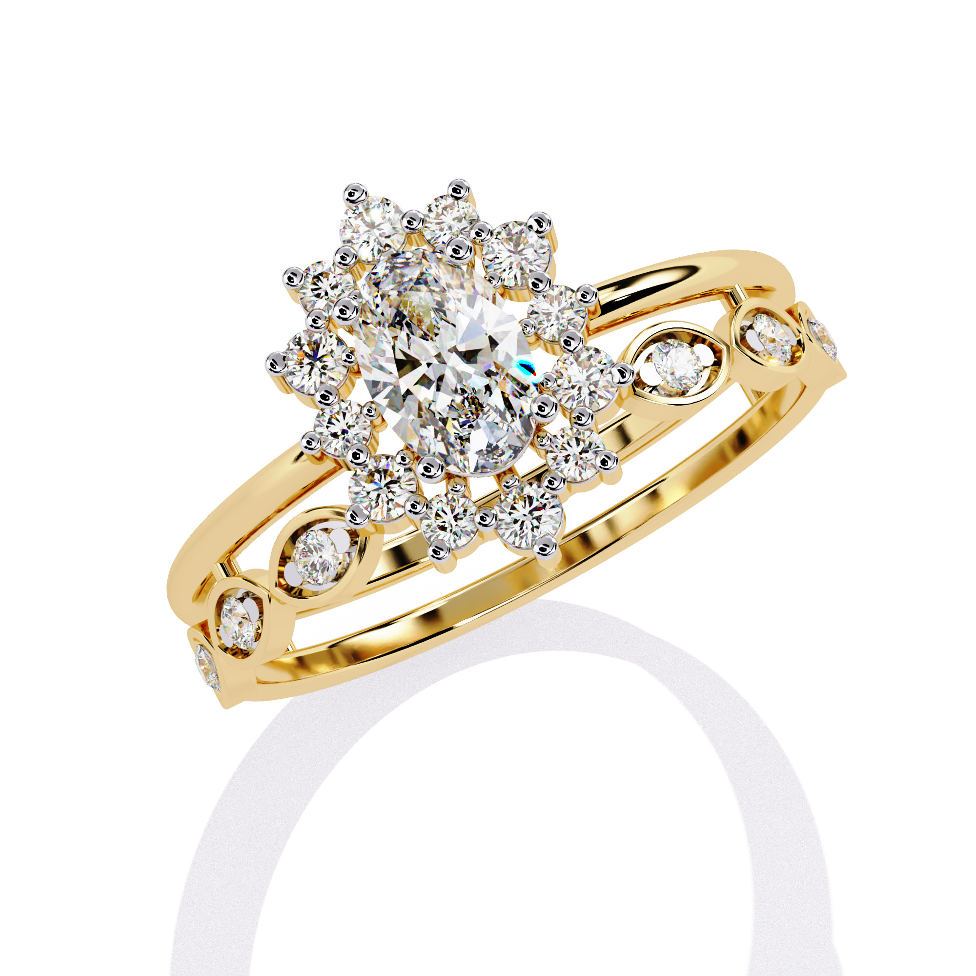 ROUND DIAMOND RING -CAD-038 3D model_1
