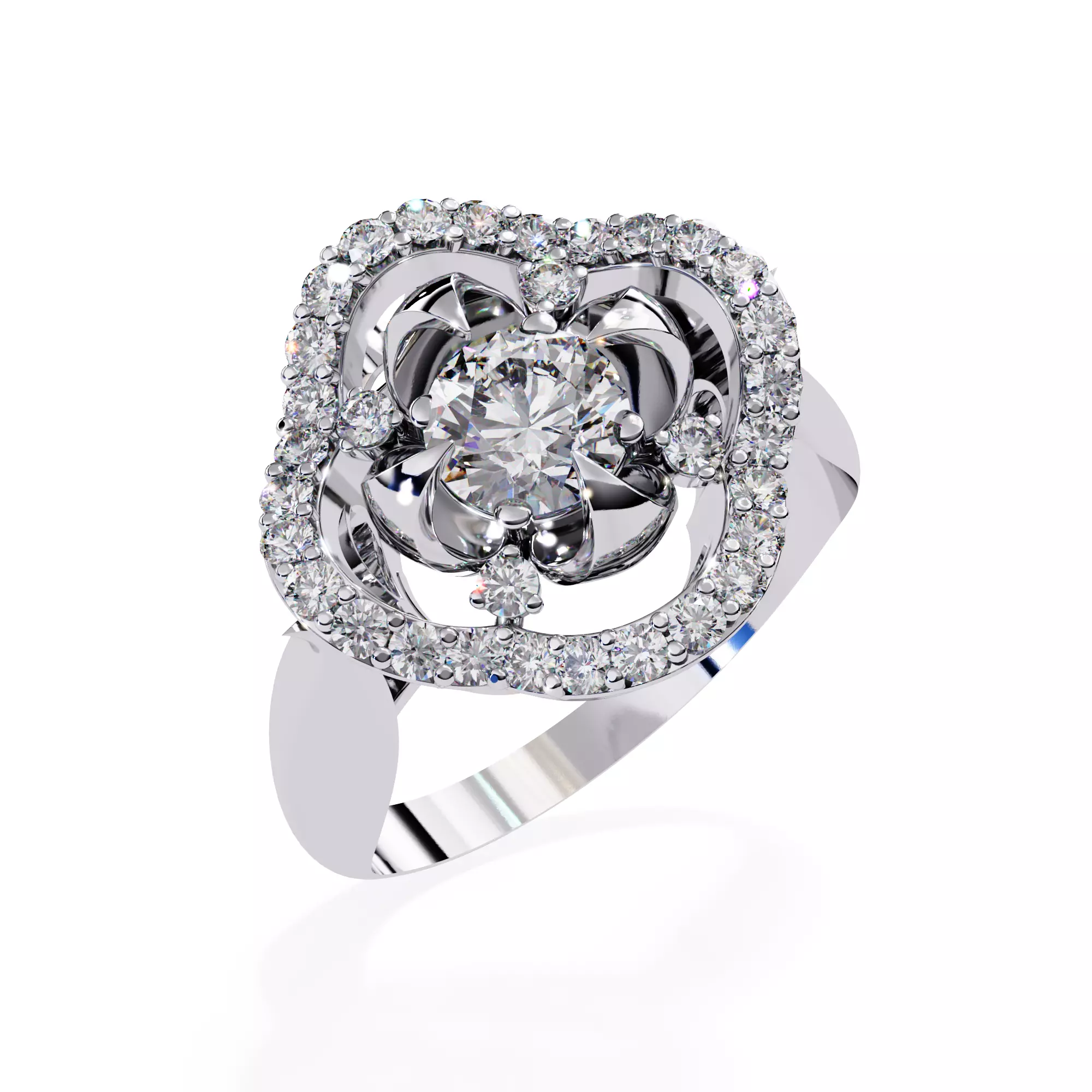 ROUND DIAMOND RING -CAD-040 3D model_0