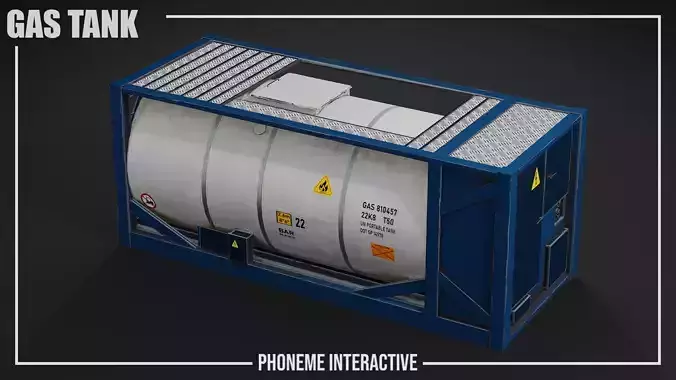 Gas Tank Container - Game Ready Industrial Asset with 4K PBR VR