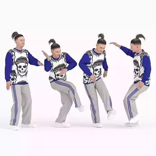 Man in 04 Poses Street Dance