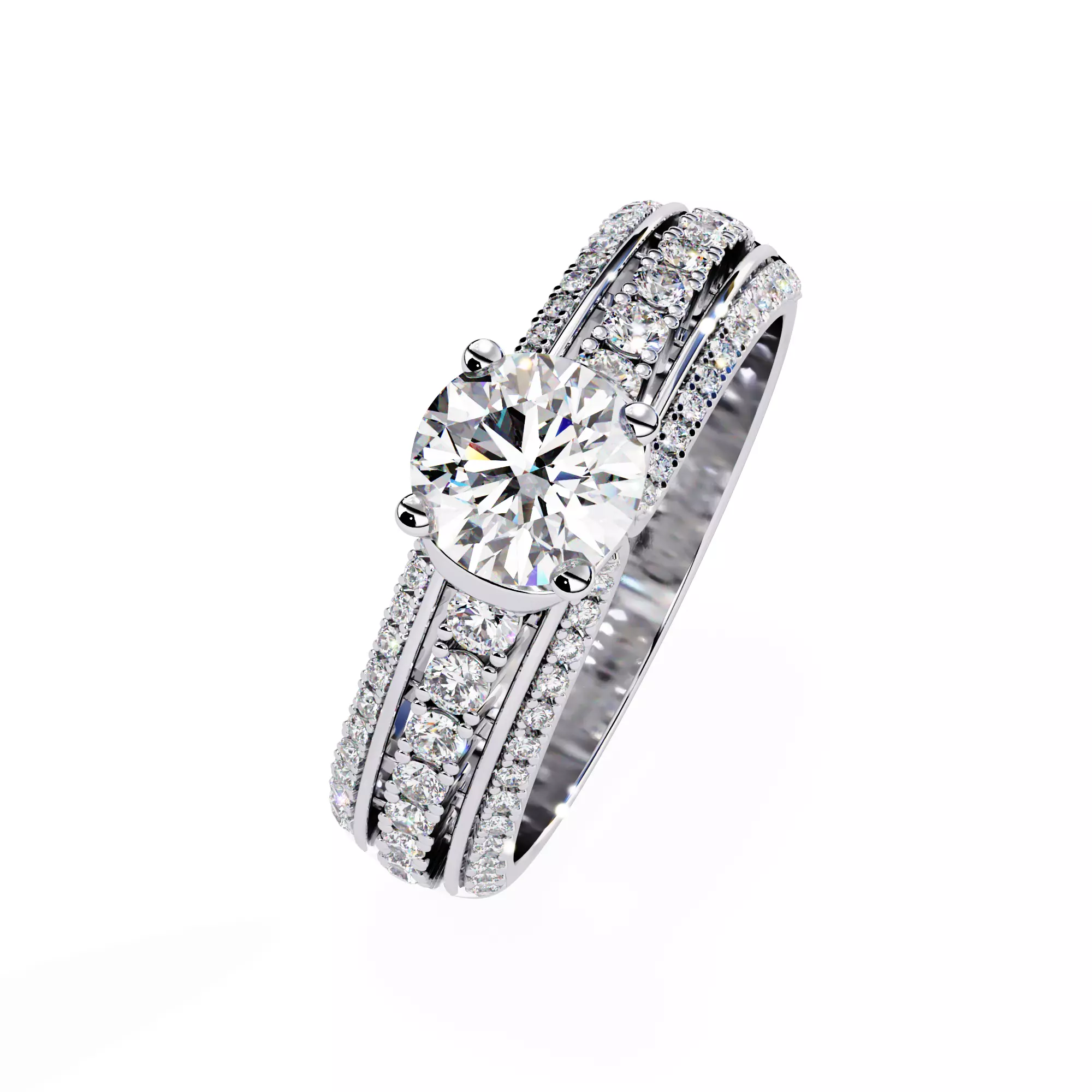ROUND DIAMOND RING -CAD-041 3D model_0