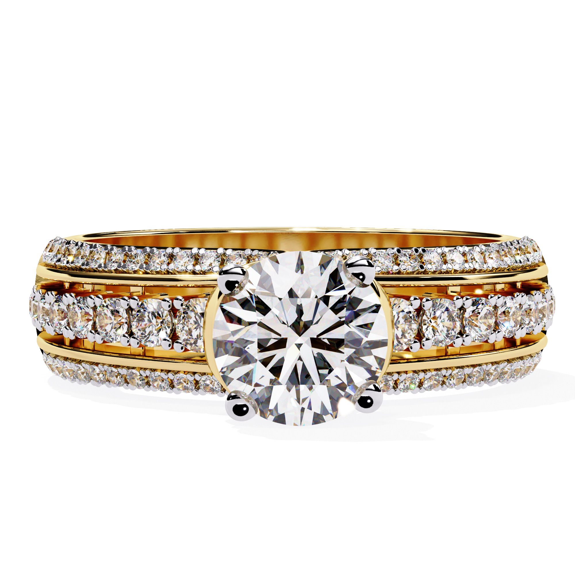 ROUND DIAMOND RING -CAD-041 3D model_4