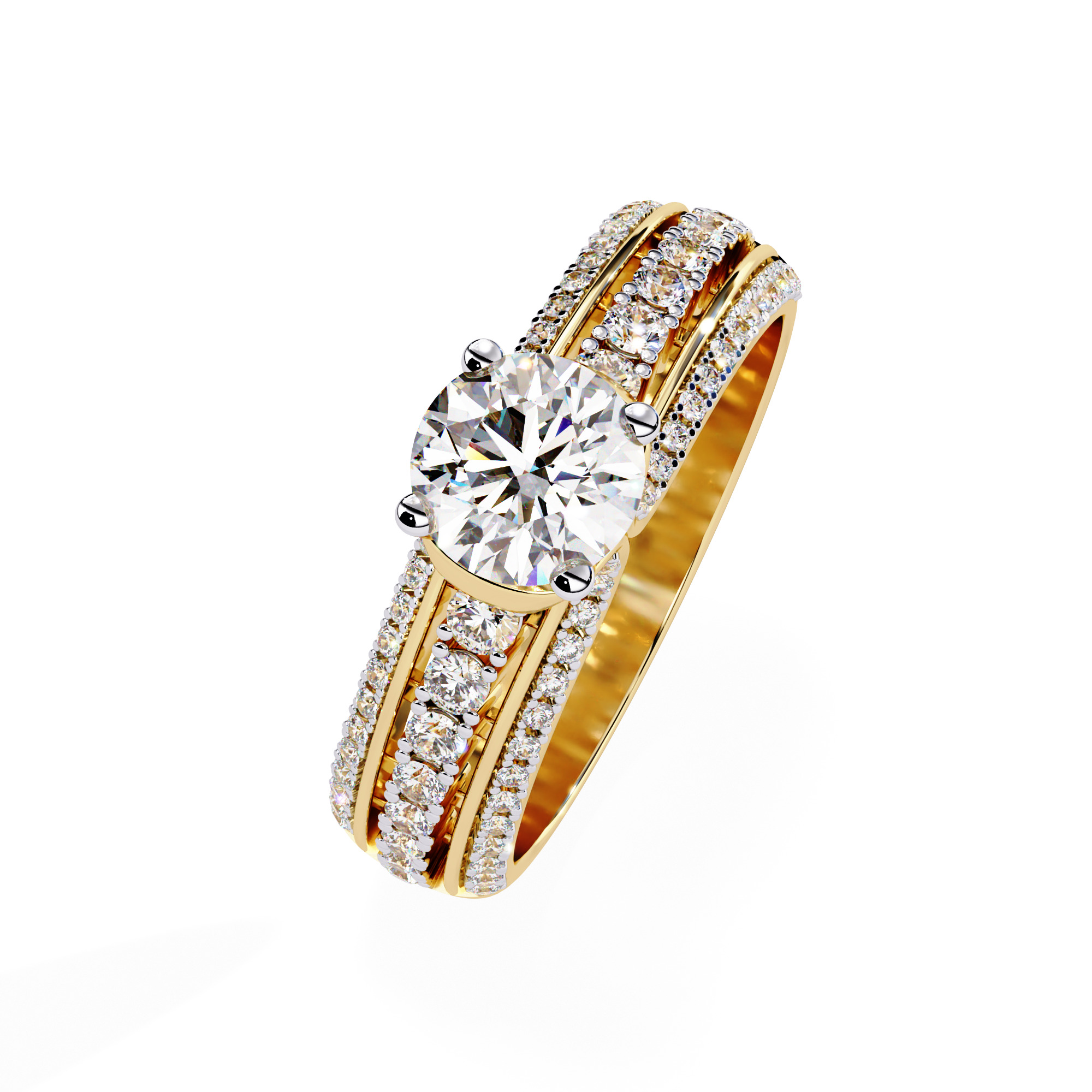 ROUND DIAMOND RING -CAD-041 3D model_1