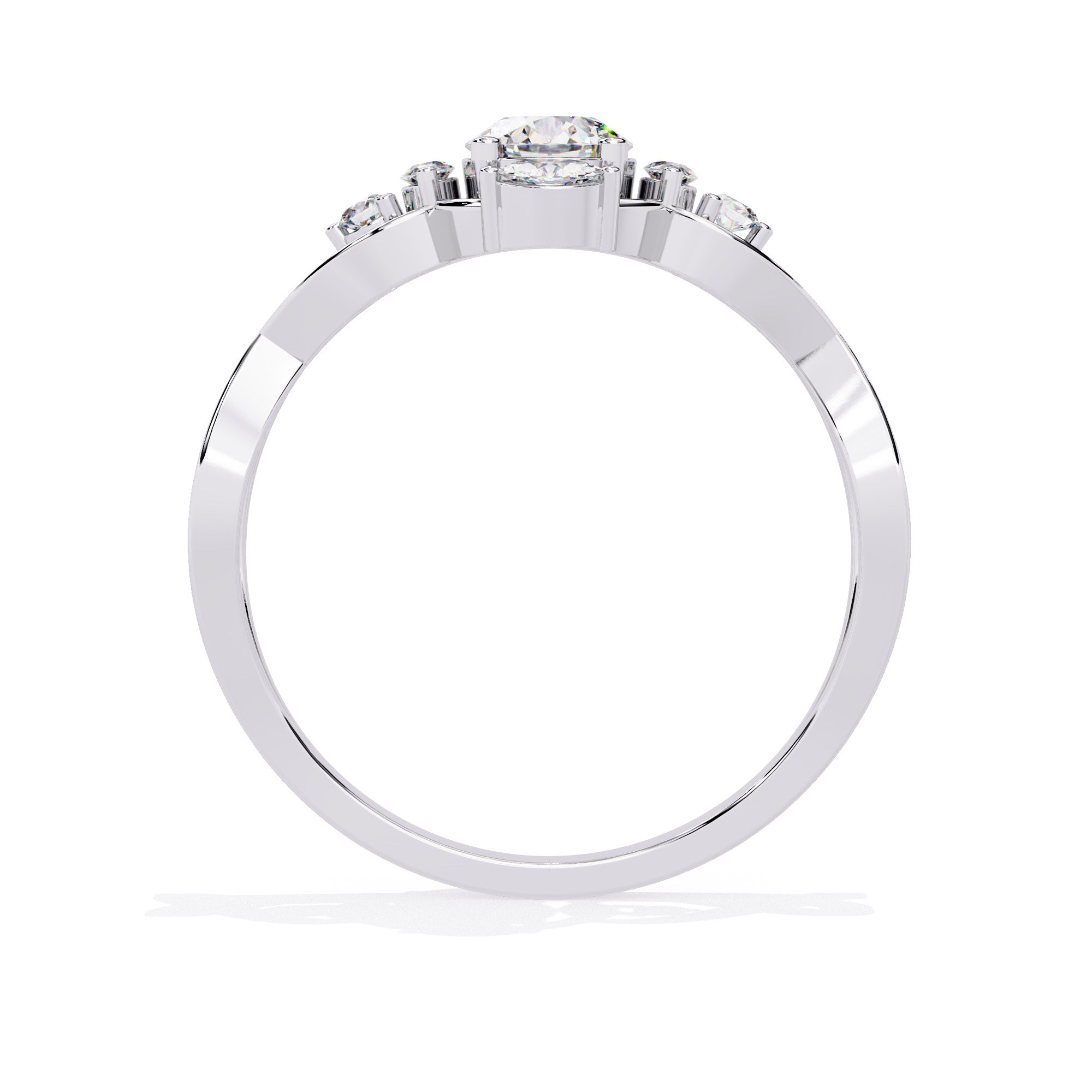 ROUND AND MARQUISE DIAMOND RING -CAD-044 3D model_9