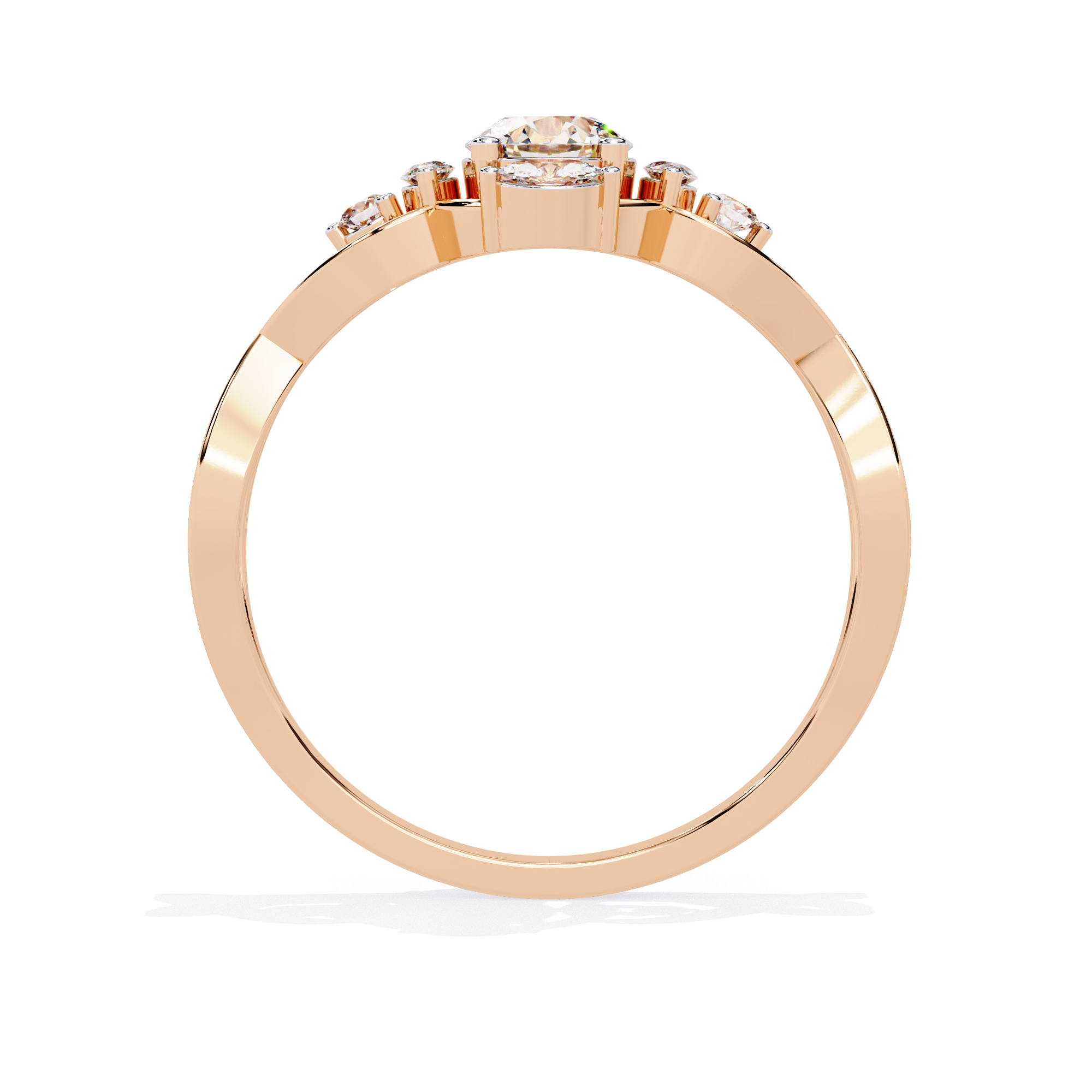 ROUND AND MARQUISE DIAMOND RING -CAD-044 3D model_11