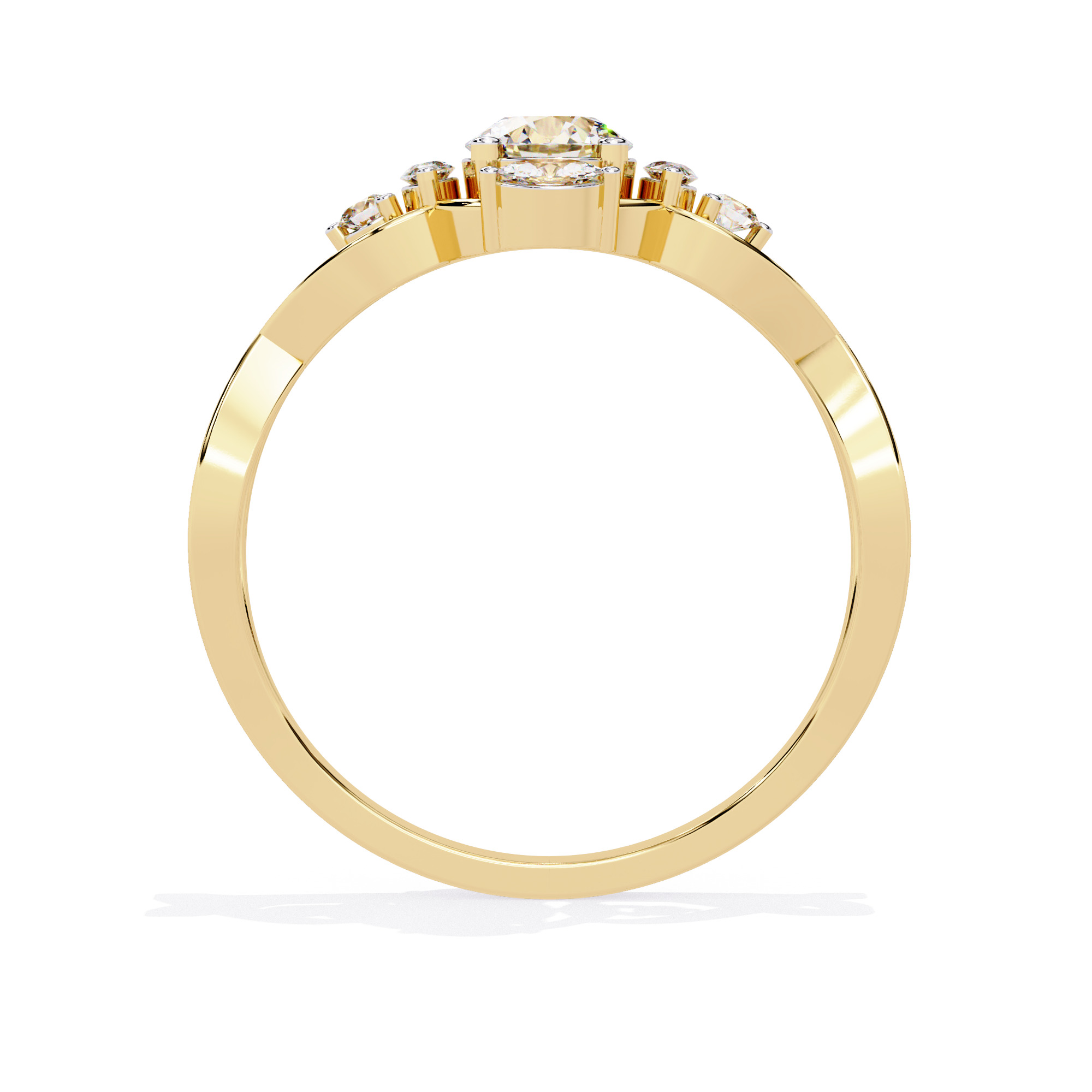 ROUND AND MARQUISE DIAMOND RING -CAD-044 3D model_10