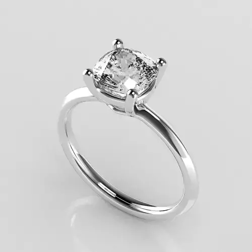 Classic Solitaire Ring - 6-7 mm Cushion cut - 175 ct points