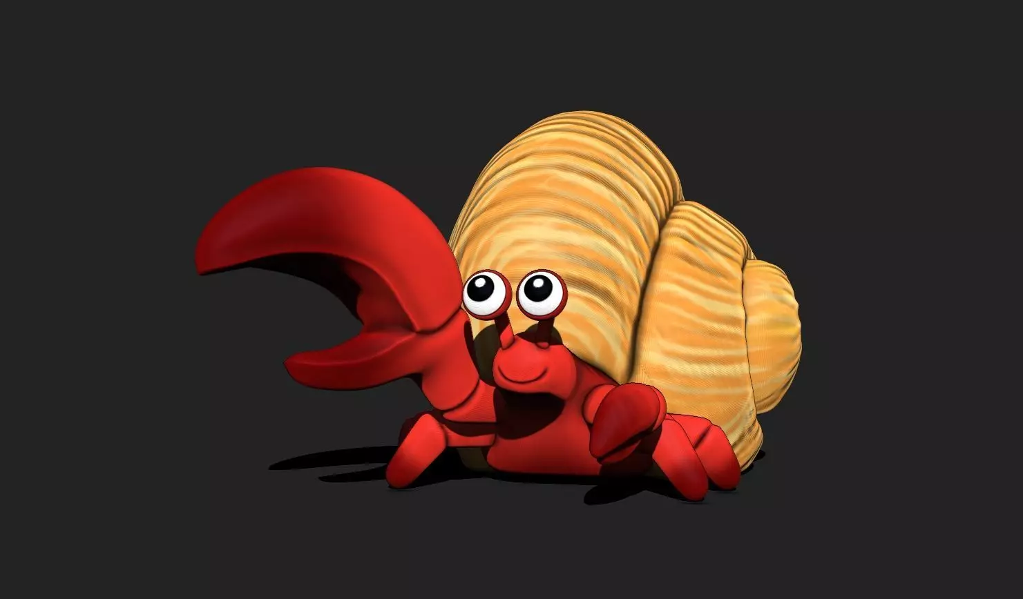 Cartoon Hermit Crab STL for 3D Printing 3D print model
