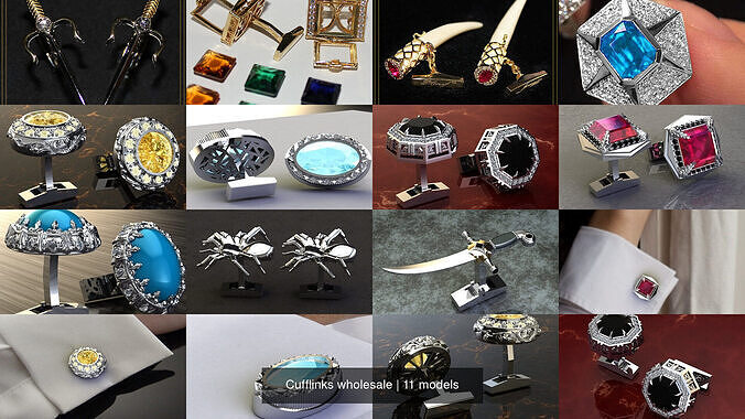 Cufflinks wholesale 3D Model Collection