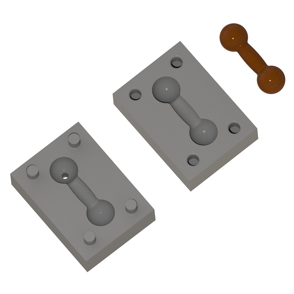 Chocolate Mold Dumbbell 3D print model_1