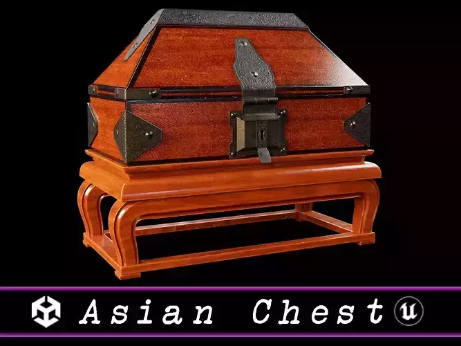 Elegant Asian Chest  Low-poly 3D model