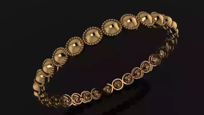 1194 Golden Orb Bangle 60MM-9gm