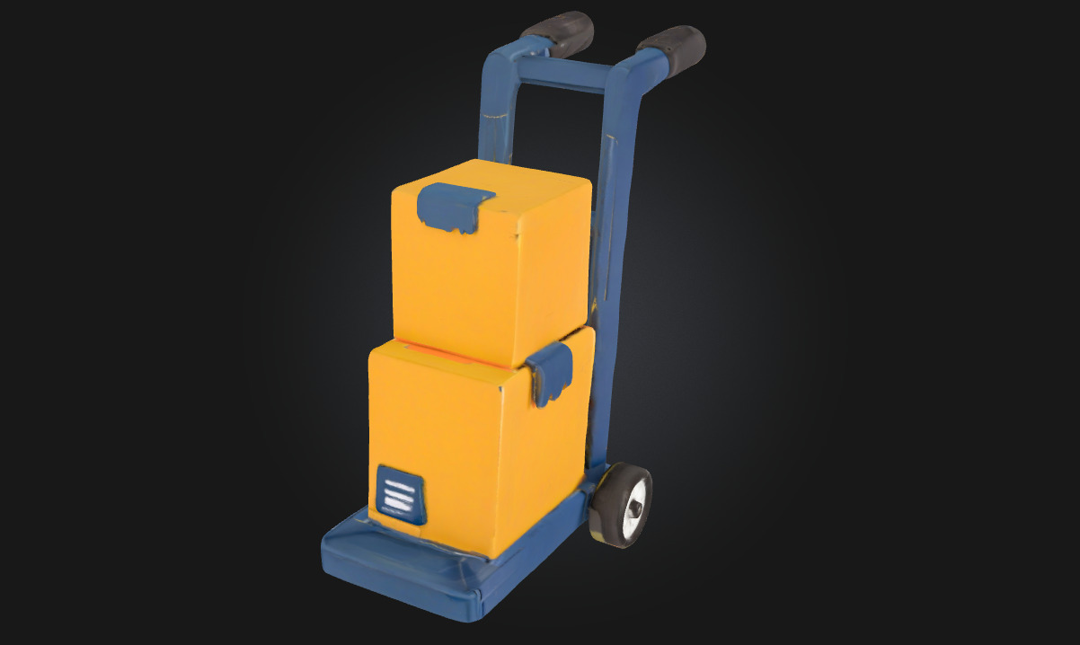 Hand Truck with Boxes Essential Asset for Industrial 3D model_2