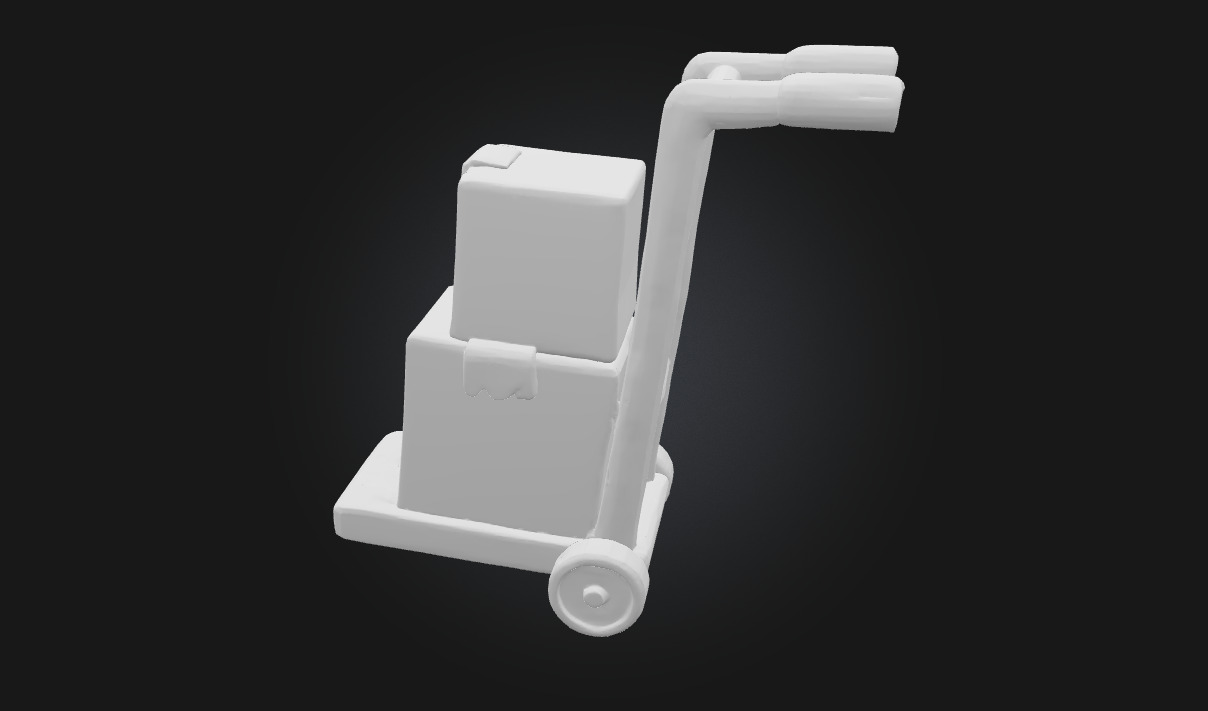Hand Truck with Boxes Essential Asset for Industrial 3D model_11