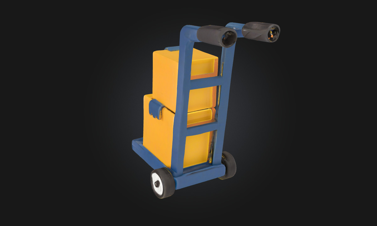 Hand Truck with Boxes Essential Asset for Industrial 3D model_5