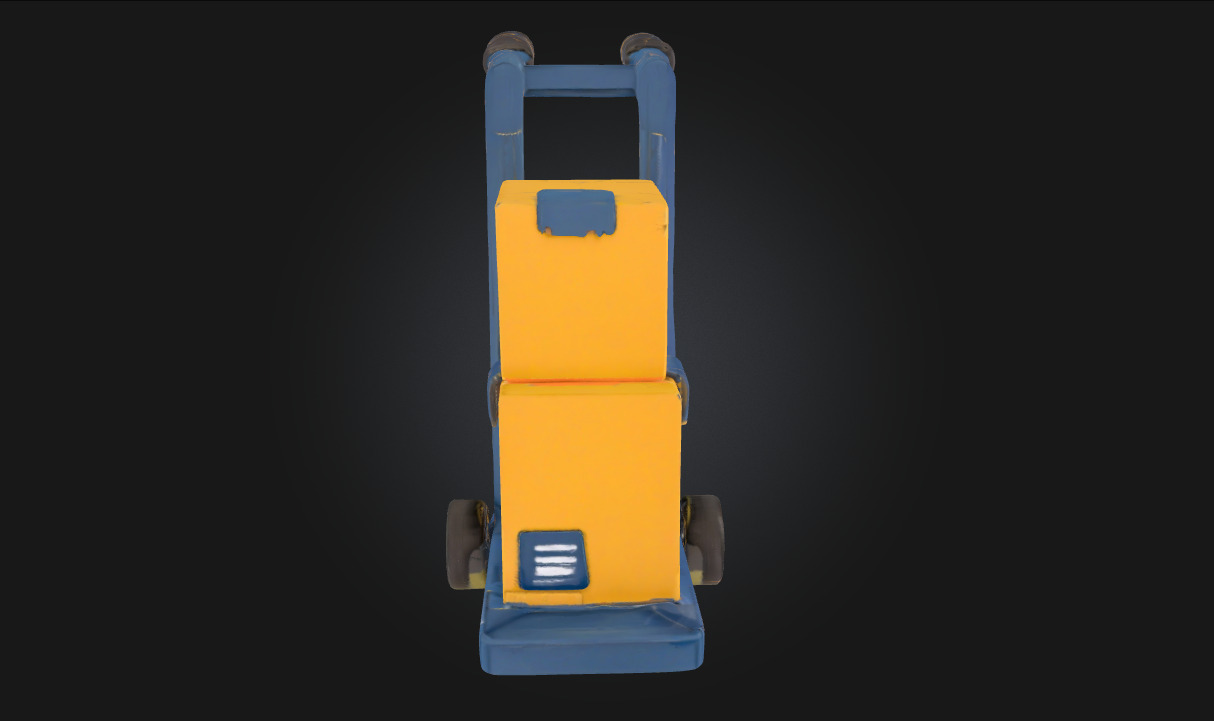 Hand Truck with Boxes Essential Asset for Industrial 3D model_8