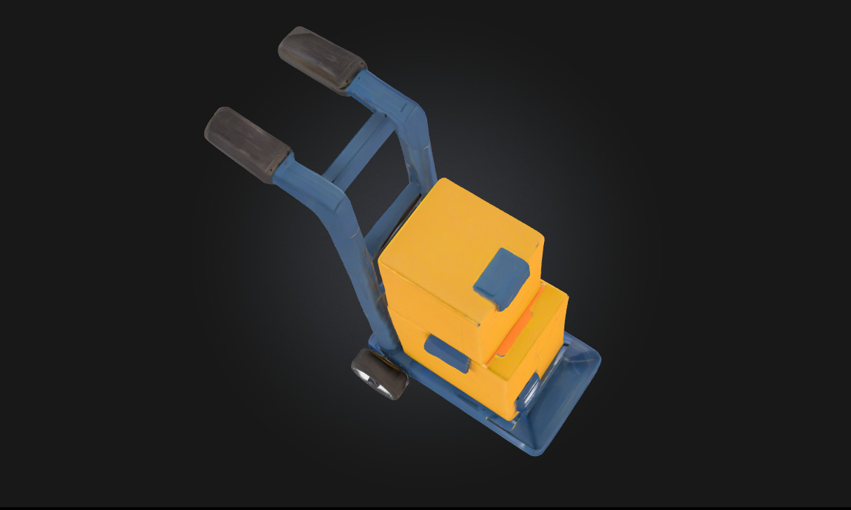 Hand Truck with Boxes Essential Asset for Industrial 3D model_7