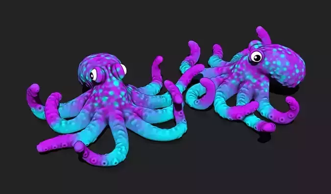 3D Printable Octopus Model STL - 3D Printable Sea Creature 3D print model